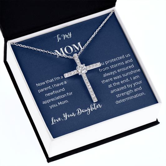 cz Cross Mother's Day Gifts from daughter, Birthday Gifts for Mom, Christmas Gift for Mom