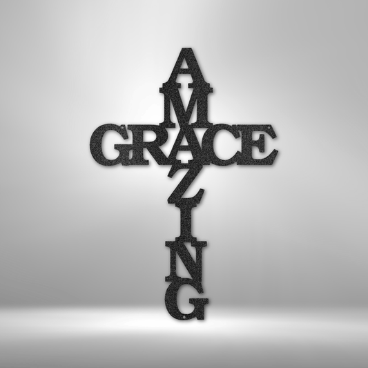 Wall Art Decoration for the Home, Amazing Grace Metal Art Sign for Indoor, Outdoor, Home Decoration for Living Room.